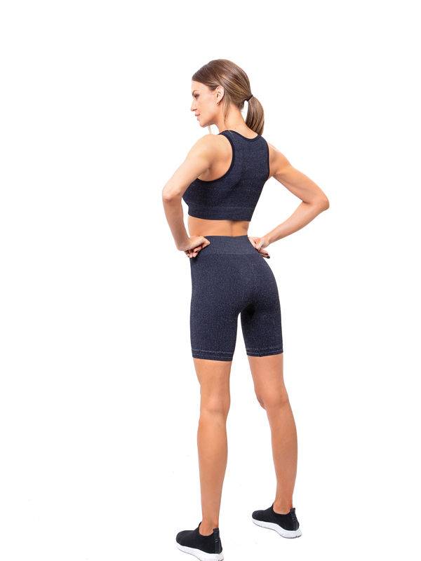 Calza Ciclista Jaspeada Sin Costura