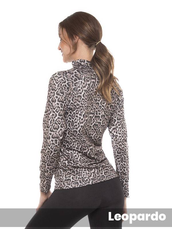 Polera Manga Larga Leopardo
