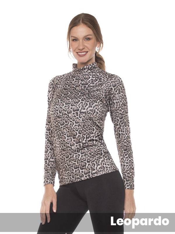 Polera Manga Larga Leopardo