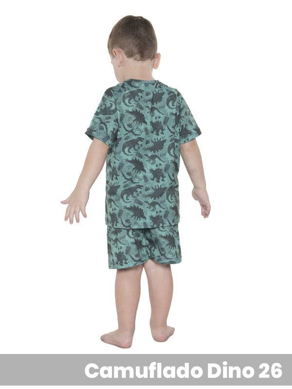 Pijama Kids Manga Corta Camuflado Dino