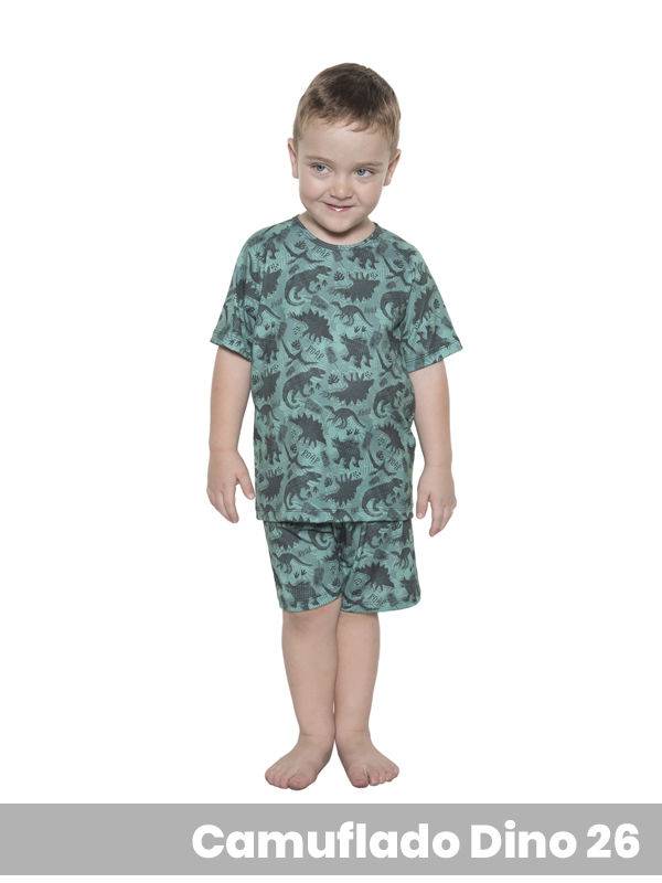 Pijama Kids Manga Corta Camuflado Dino