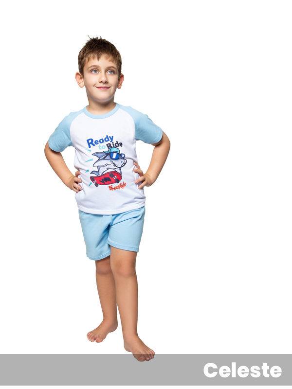 Pijama Manga Corta Niño Tiburon