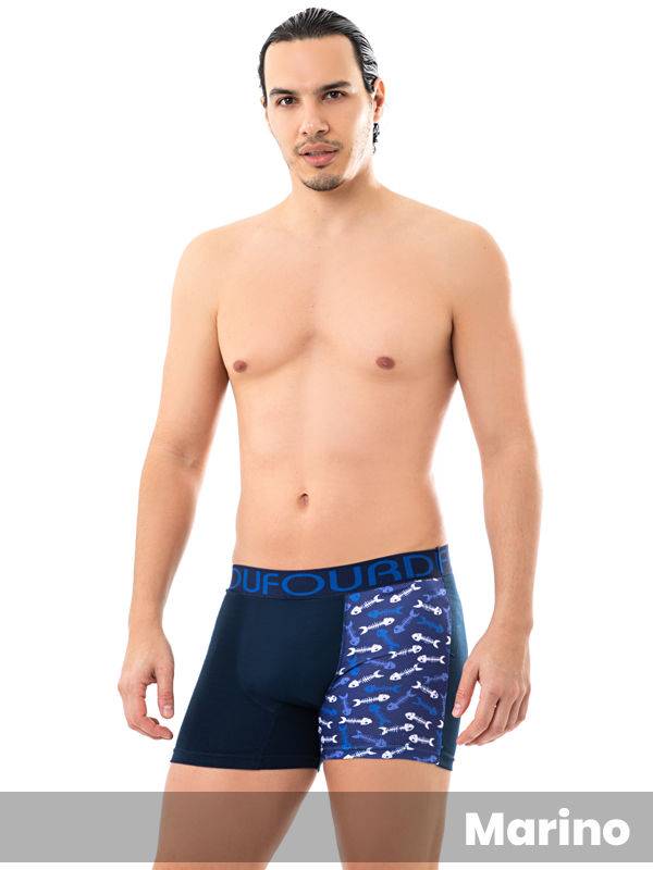 Boxer Algodón Y Lycra Pierna Estampada