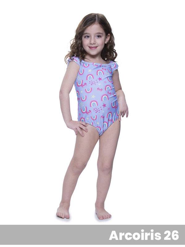 Malla Entera Niña Con Bretel Volado