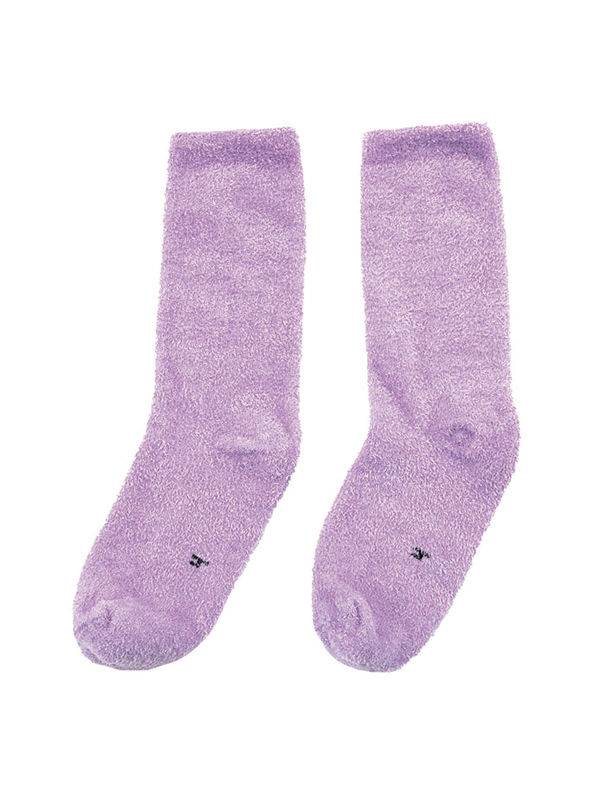 Soquete Infantil Liso Chenille S/Costura