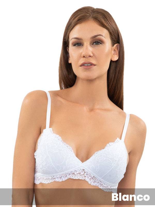 Corpiño Triángulo De Puntilla Armado