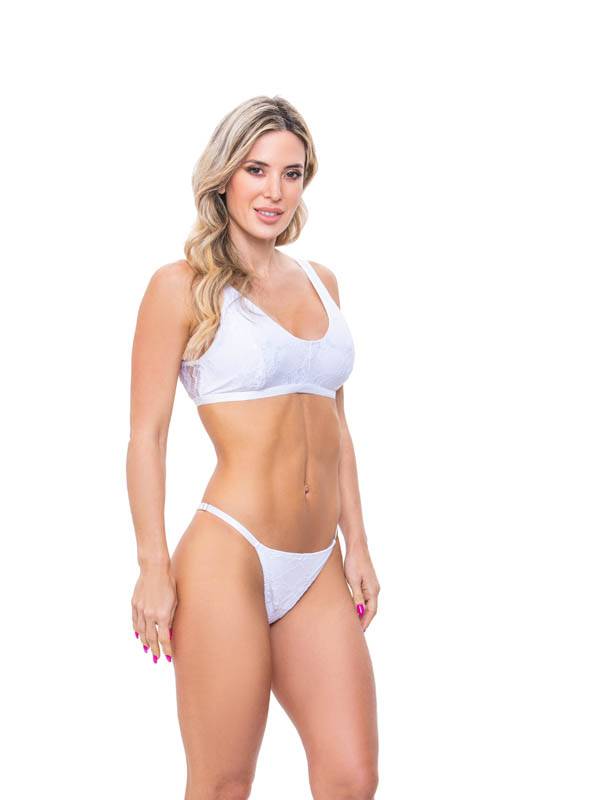 Top Con Gancho Microfibra Puntilla