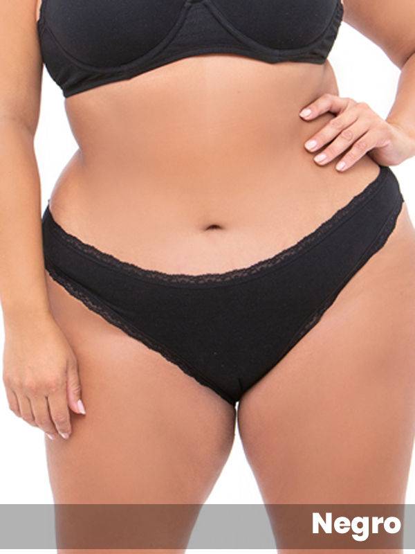 Vedetina Algodón Lycra Con Puntilla