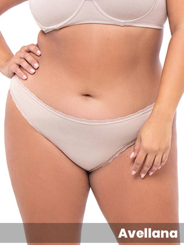 Vedetina Algodón Lycra Con Puntilla