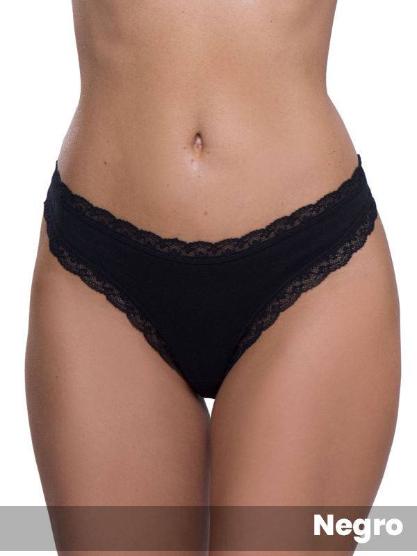 Colaless Algodón Lycra Con Puntilla
