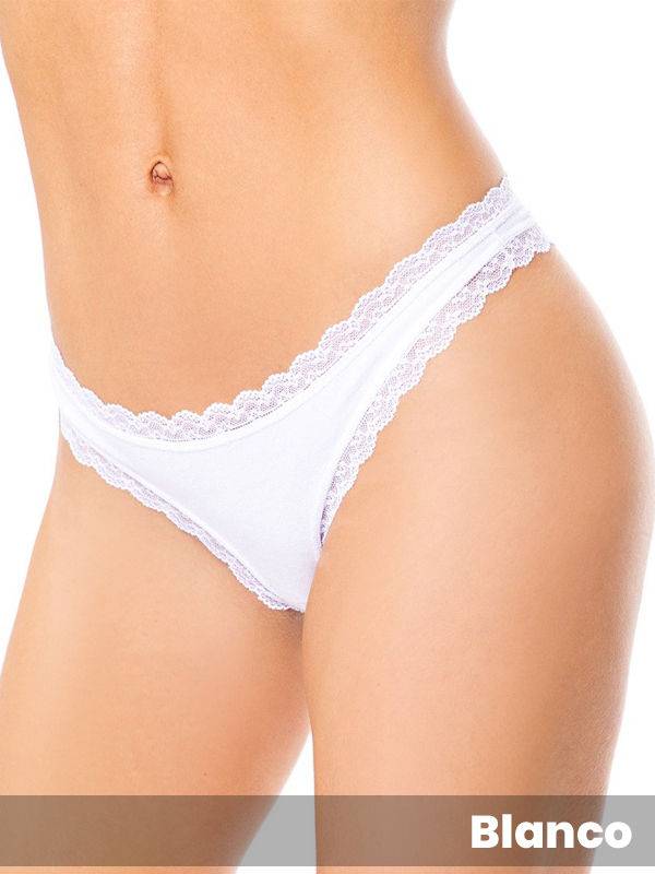 Colaless Algodón Lycra Con Puntilla