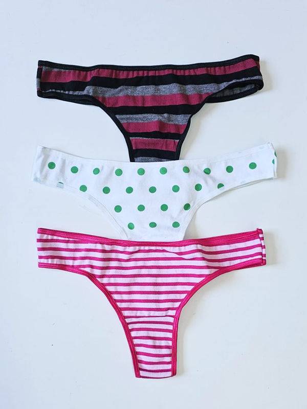 Pack x3 bombacha colaless en algodón y lycra estampado