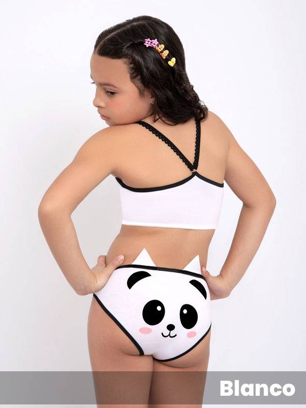 Conjunto Top en Alg/Lyc Estampado y culote con Orejas 3D.
