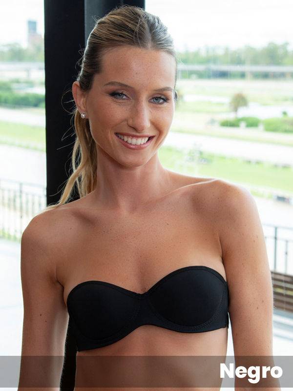 Corpiño taza soft bandeau en microfibra con antideslizante en cintura y coleta c