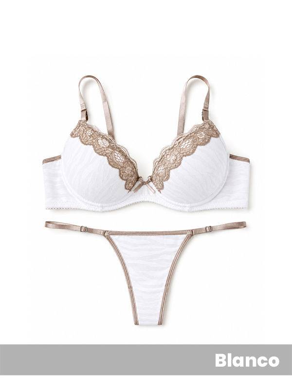 Conjunto Taza Soft Con Base En Mesh Fantasia Con Puntilla Y Colaless Regulable