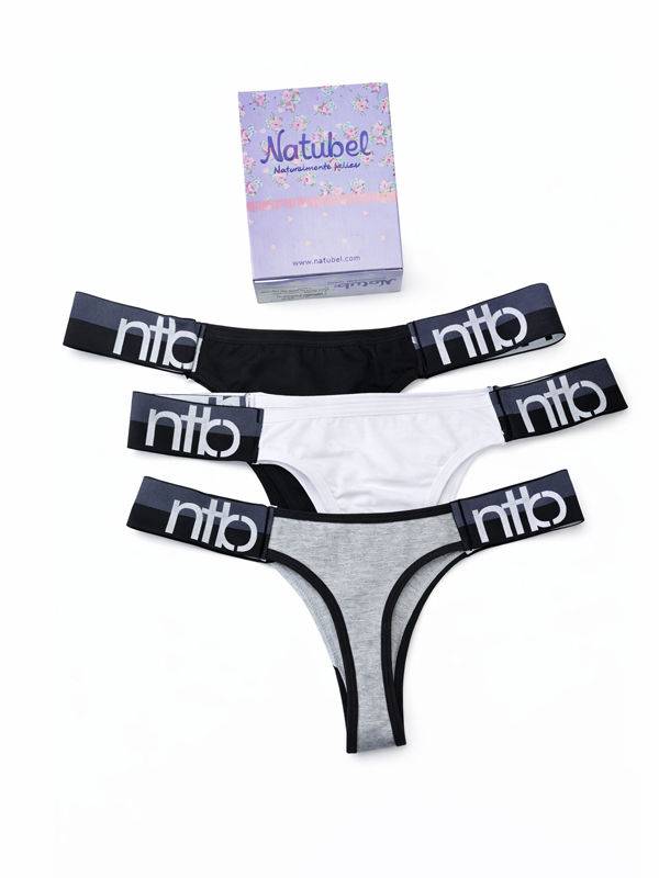 Pack x3 Cola Less en microfibra Estampada Clasica talle L