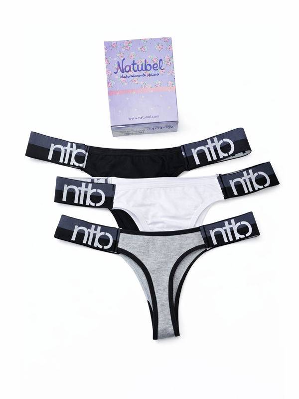 Pack x3 Cola Less en microfibra Estampada Clasica talle M