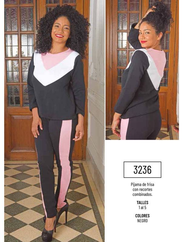 Pijama De Frisa Con Recortes Combinados