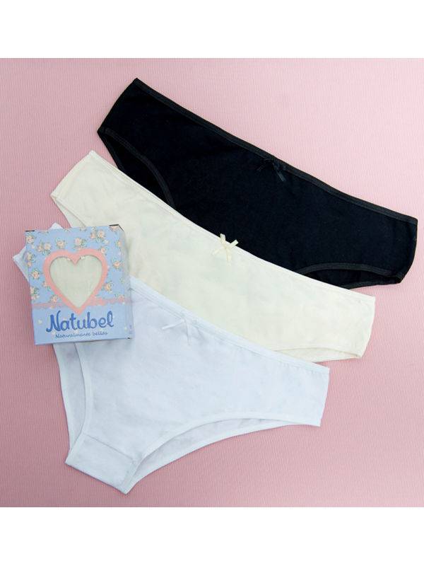 Pack x3 Vedetina en Algodón con Lycra Lisa Clasica talle L