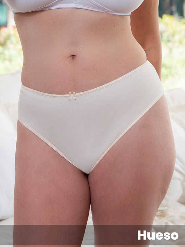 Pack X3 Bombacha Tiro Corto En Algodón Con Lycra Lisa Clasica Talle L