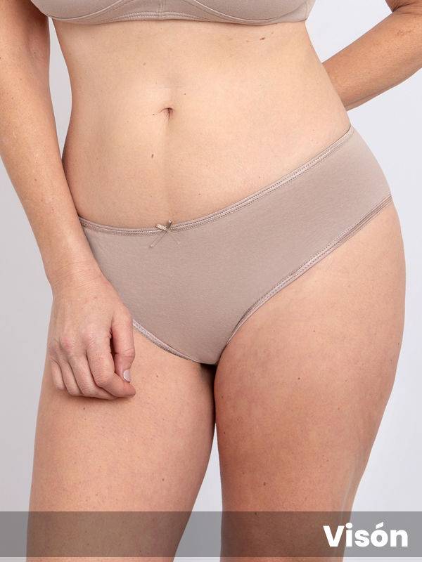 Pack X3 Bombacha Tiro Corto En Algodón Con Lycra Lisa Clásica Talle M