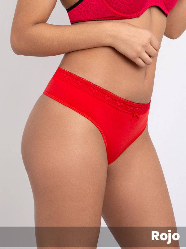Pack x3 Culote Less en Algodón con Lycra con Puntilla talle L