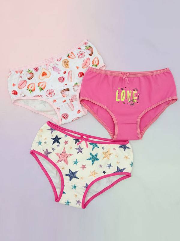 Pack X3 Culotte De Nena Algodón Con Lycra.