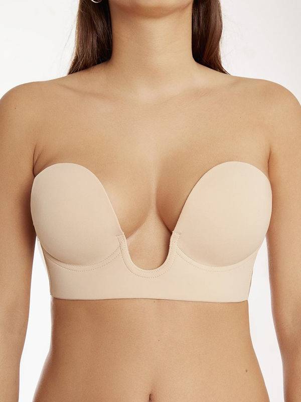 Strap Less Adhesive V Bra