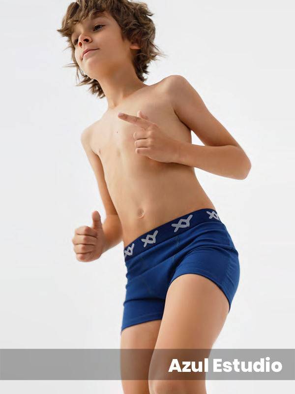 Boxer niño algodón-lycra liso