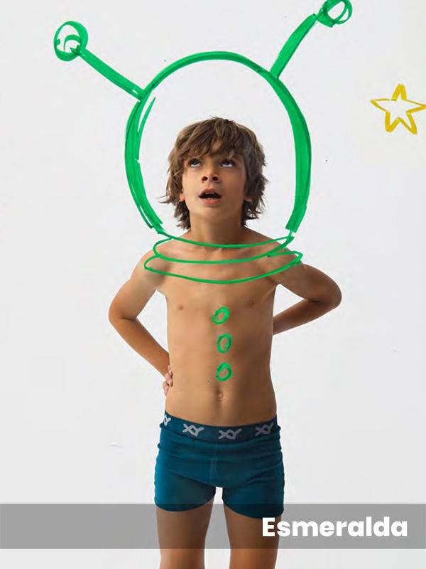 Boxer niño algodón-lycra liso