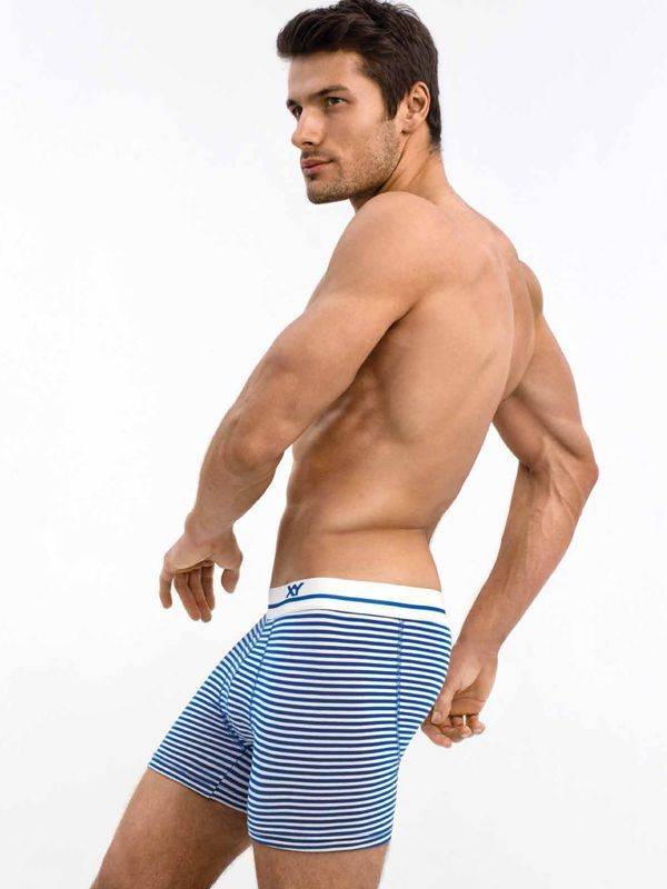 Boxer Algodón-Lycra Rayado Trasero Entero Pinza Central