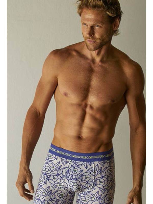 Boxer Algodón-Lycra Estampado Flores Lineas