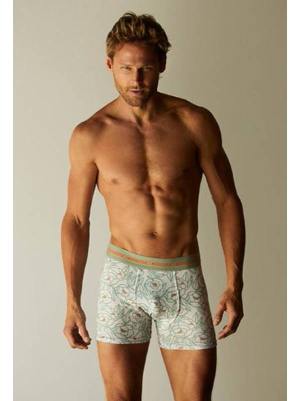 Boxer Algodón-Lycra Estampado Flores Lineas