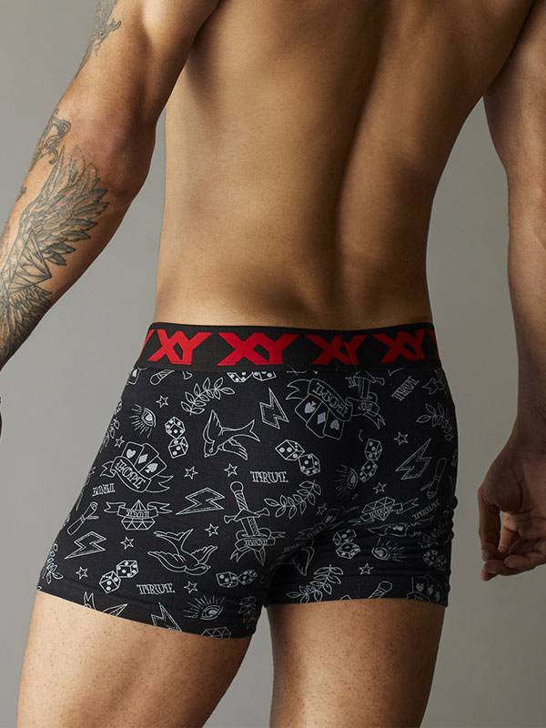Boxer algodón-lycra pinza central Tattoo