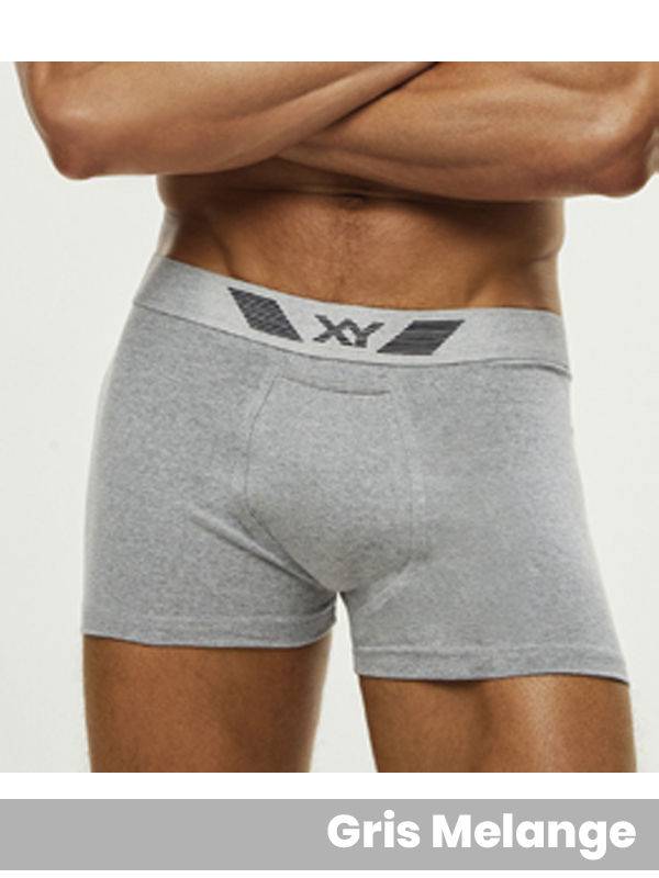 Boxer algodón-lycra liso con bolsillo central
