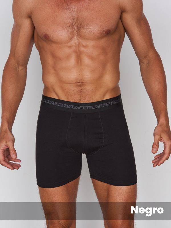 Boxer algodón-lycra liso anatómico pinza central pierna larga