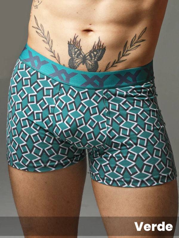 Bóxer algodón-lycra estampado GEOMETRICO CUADRADO