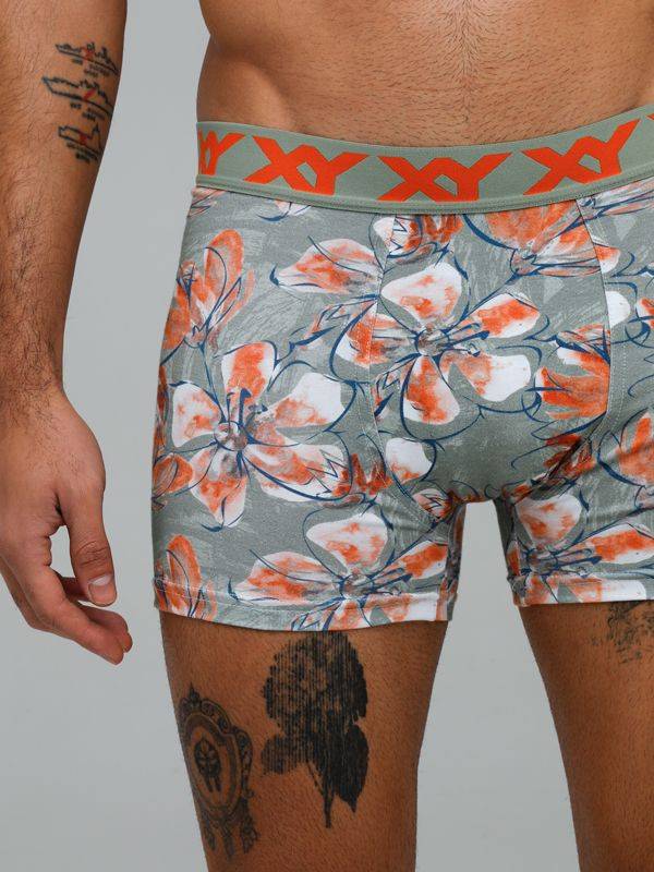 Bóxer Algodón-Lycra Estampado Pinza Central Magnolia
