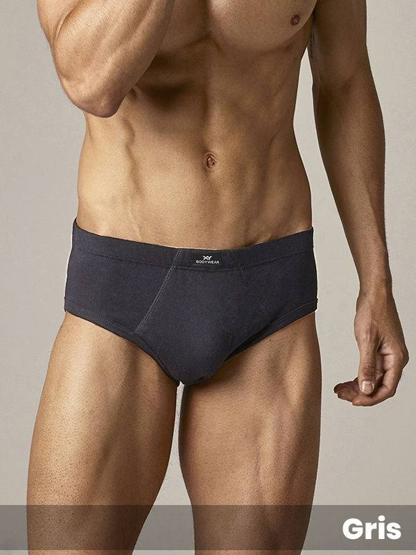 Slip algodón-lycra liso elástico embutido pinza central