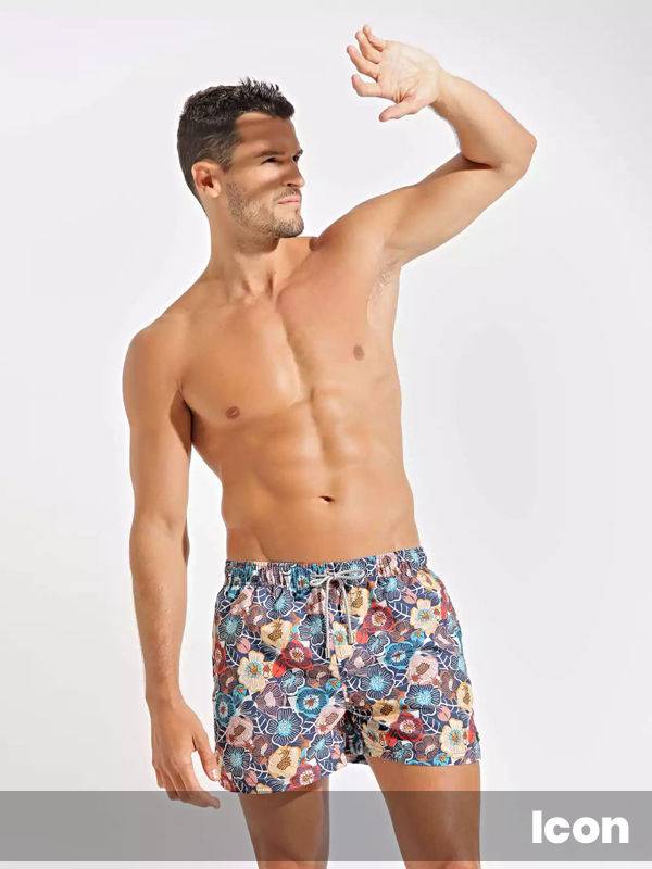 Traje De Baño Estampado Icon Con Bolsillos Laterales