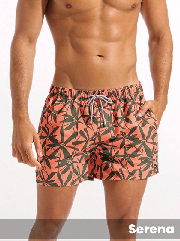 Traje De Baño Estampado Serena Micropeach Con Bolsillos Laterales