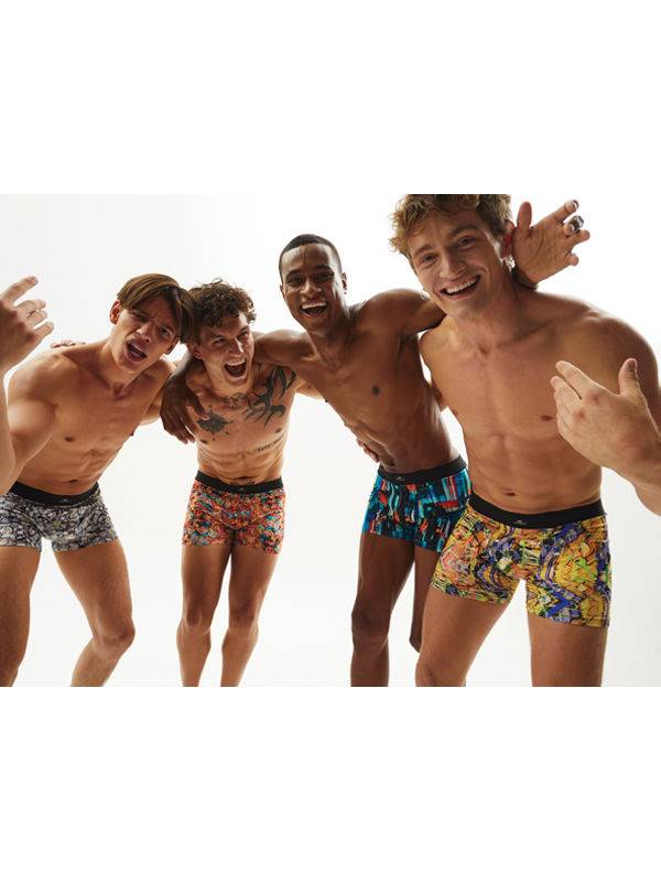 Bóxer de algodón con lycra estampado PRISMA