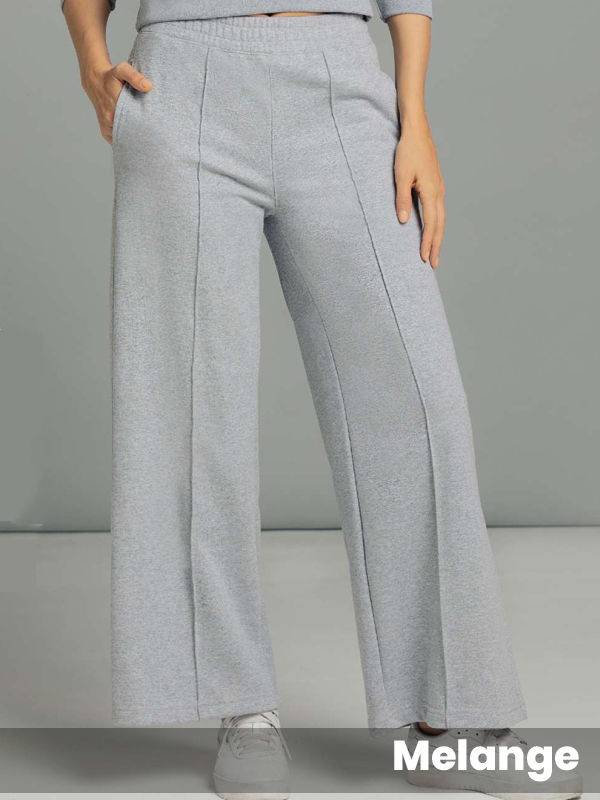 Pantalón Ancho Con Alforza Algodón Rústico