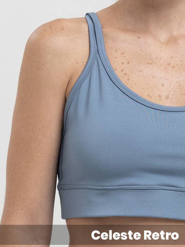 Top microfibra lisa con tiras