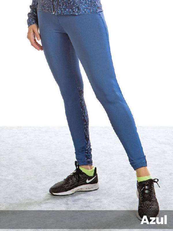 Leggins Microfibra Lisa con Detalle Microfibra Estampada