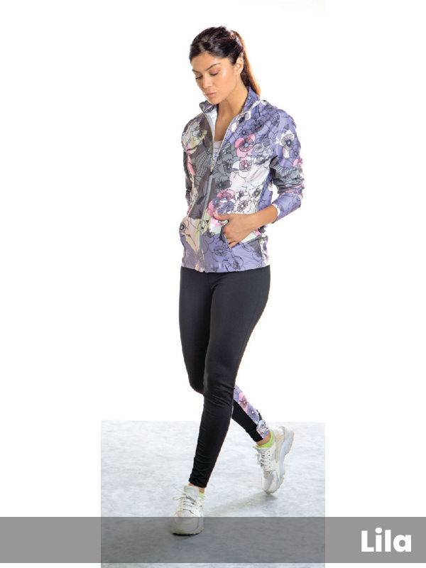 Leggins Microfibra Lisa con Detalle Microfibra Estampada