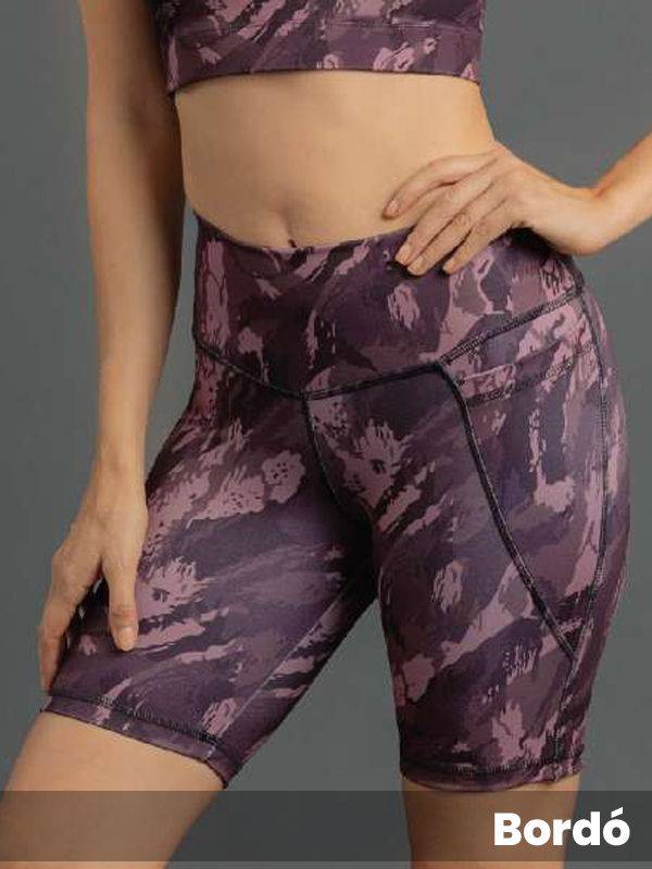 Biker Microfibra Estampada y Bolsillo