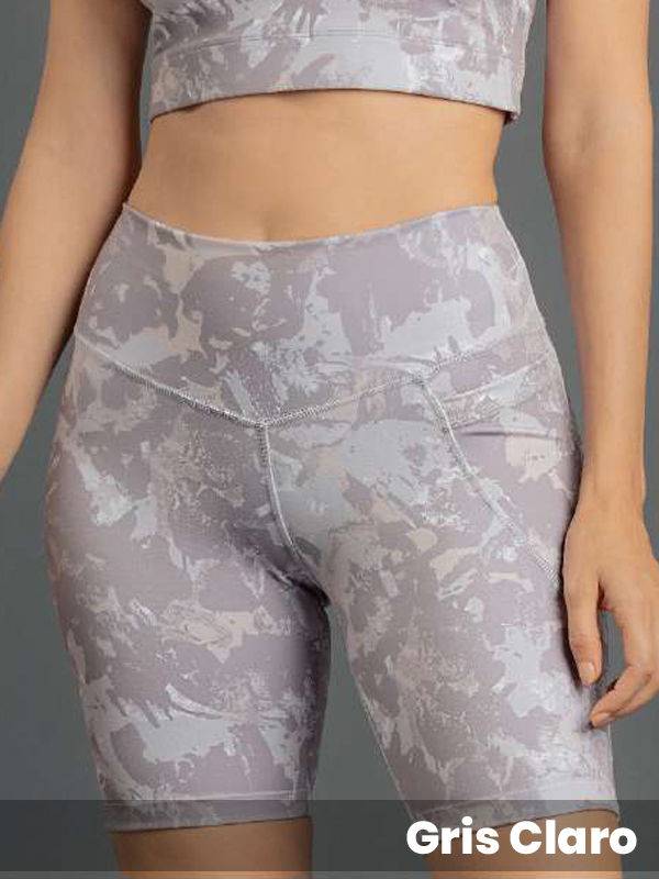Biker Microfibra Estampada Y Bolsillo