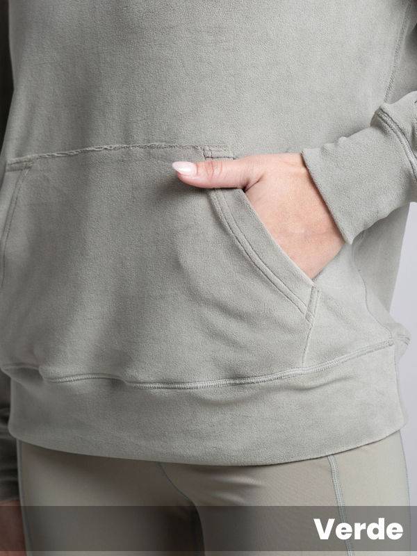 Buzo canguro micropolar con elastano