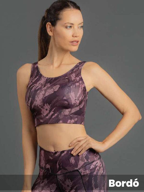 Top microfibra estampada